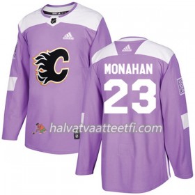 Miesten NHL Calgary Flames Pelipaita Sean Monahan 23 Adidas 2017-2018 Violetti Fights Cancer Practice Authentic